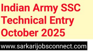 Indian Army SSC Technical Entry October 2025